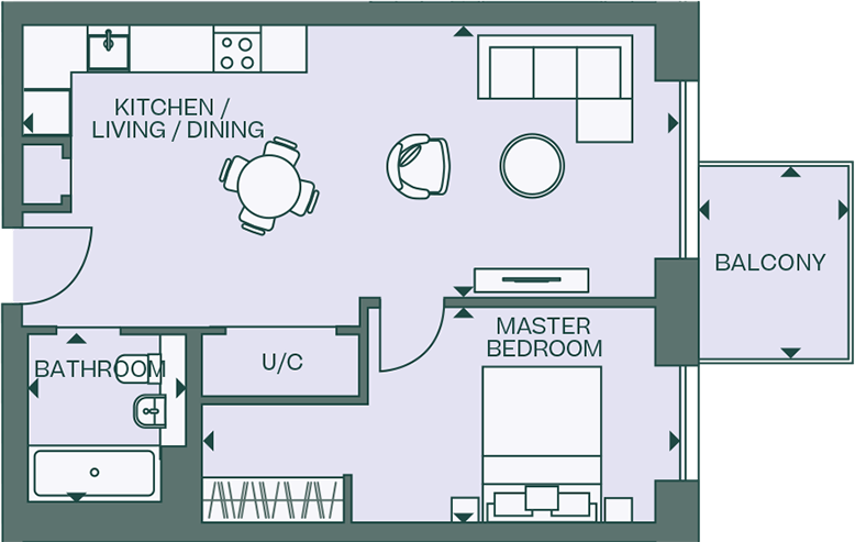 One Bedroom | Fulton & Fifth