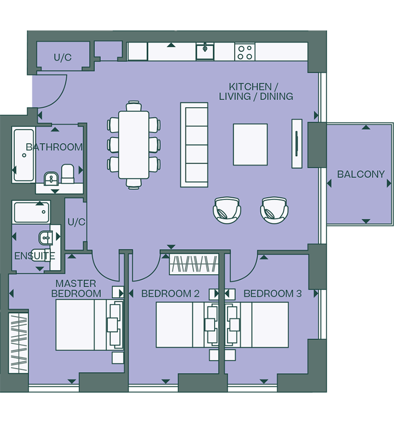 Three Bedroom | Fulton & Fifth